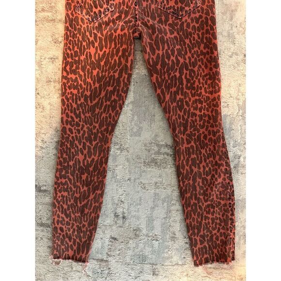 MOTHER Looker High-Rise Leopard Ankle Fray Skinny Jeans in Animal Attraction Siz - Picture 12 of 12